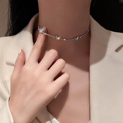 Collana farfalla zirconi micro con diamanti
