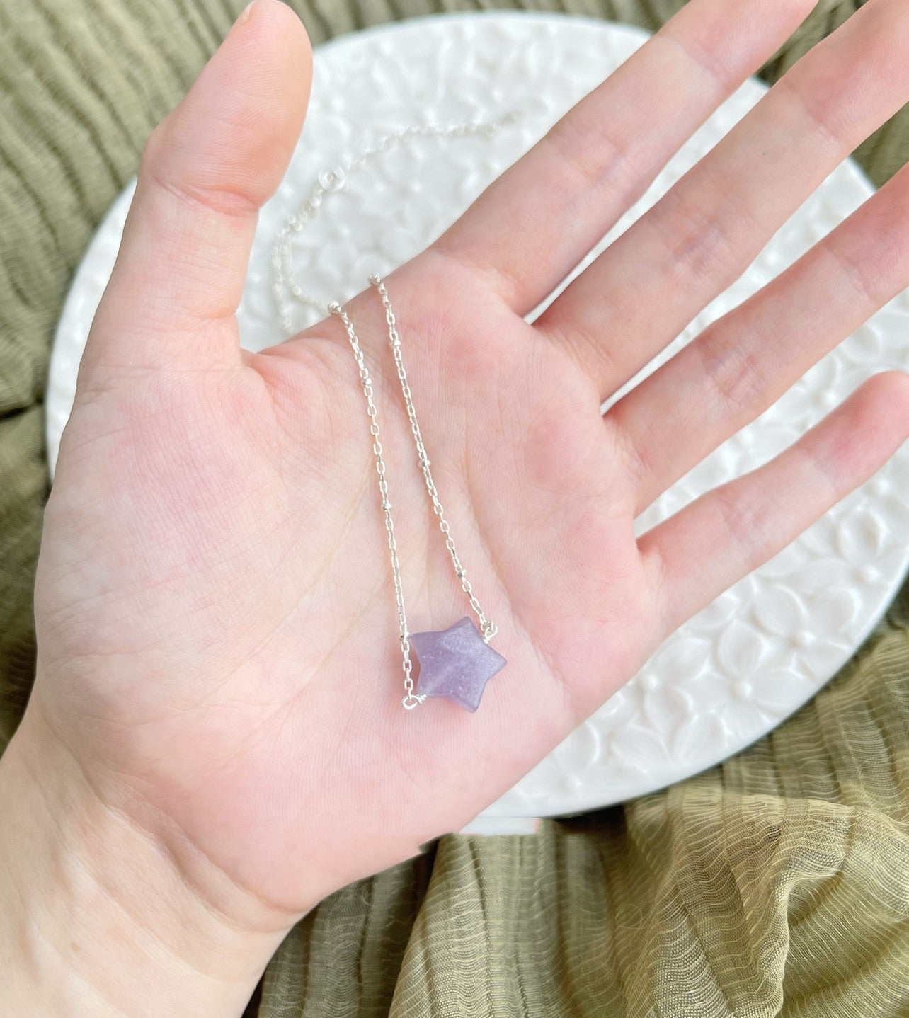 Pendente stella lepidolite