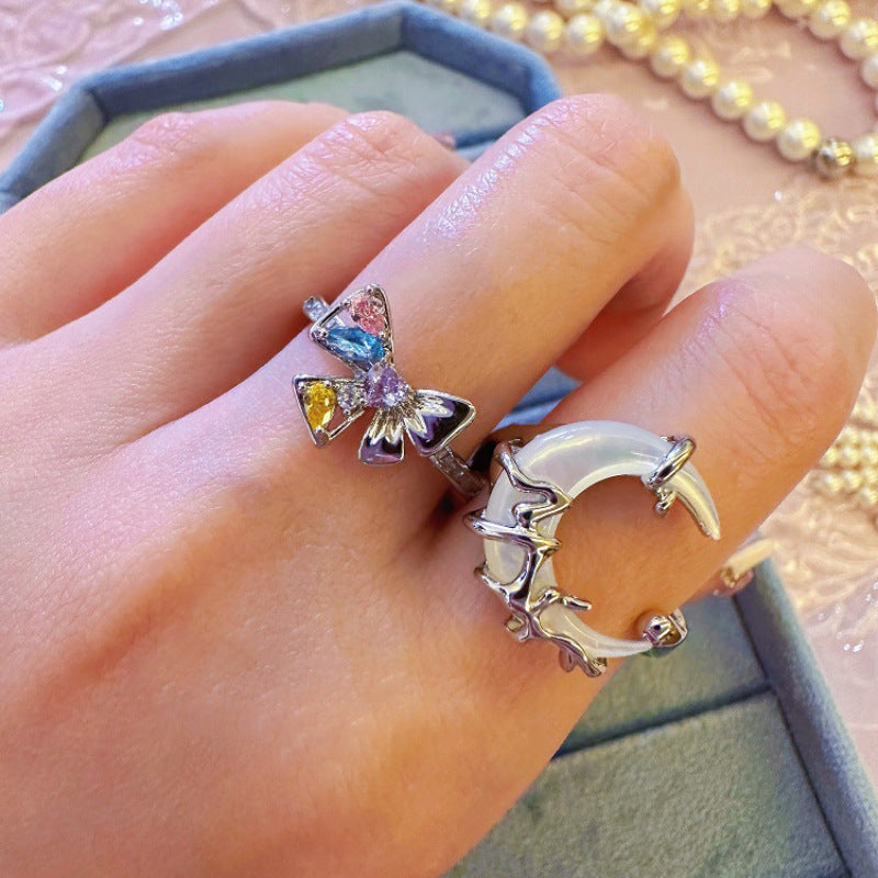 Anello fiocco smaltato