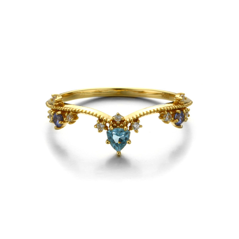 Anello Topazio Blu