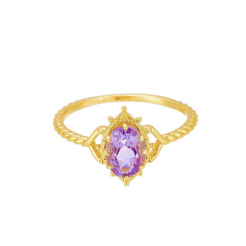 Anello ametista sintetico da donna