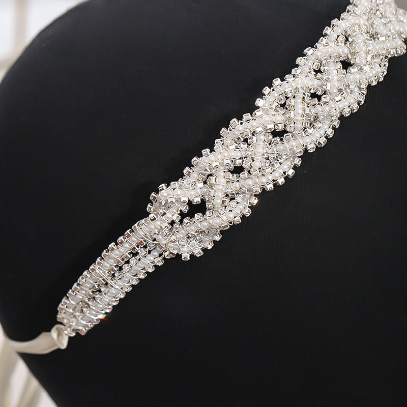 Diadema fiore perline