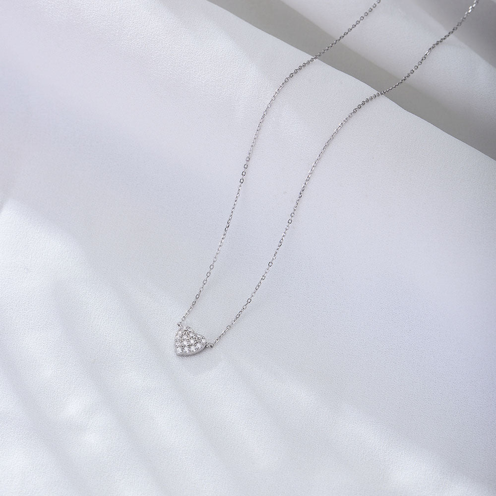 Collana cuore zircone argento da donna