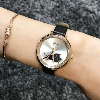 Orologio gatto ondeggiante da donna