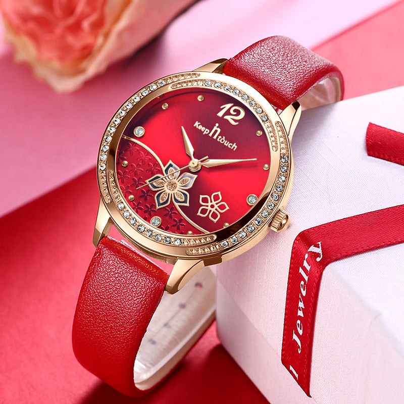 Orologio da donna floreale impermeabile