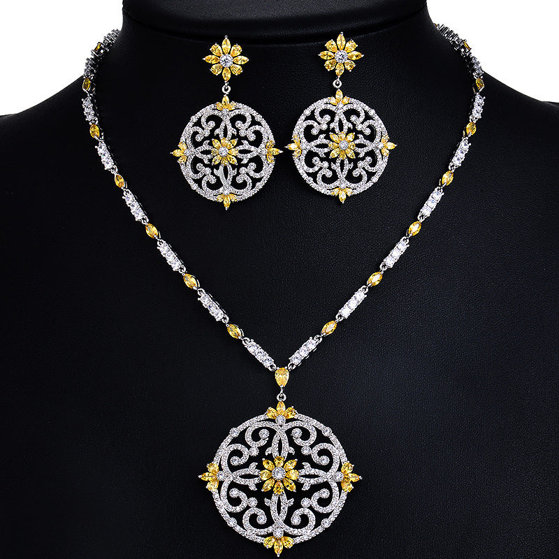 Parure collana e orecchini zircone