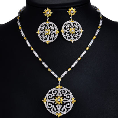 Parure collana e orecchini zircone