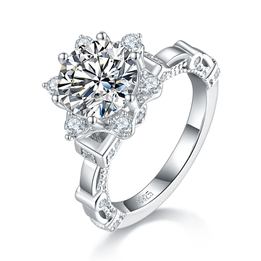 Anello Moissanite 2 carati con stella