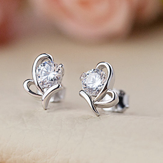 Orecchini farfalla argento zircone