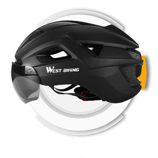 Casco da ciclismo con occhiali