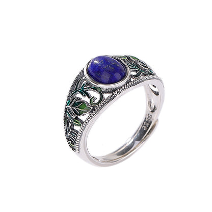 Anello foglia lapislazzuli