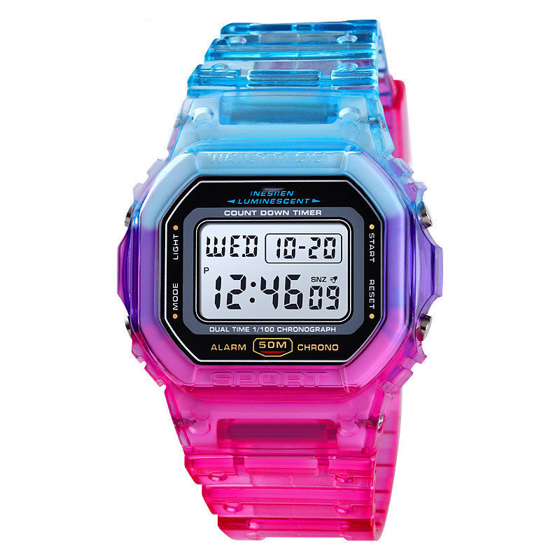 Orologio sportivo cinturino trasparente