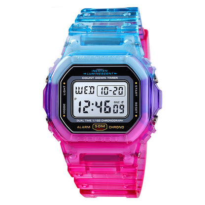 Orologio sportivo cinturino trasparente