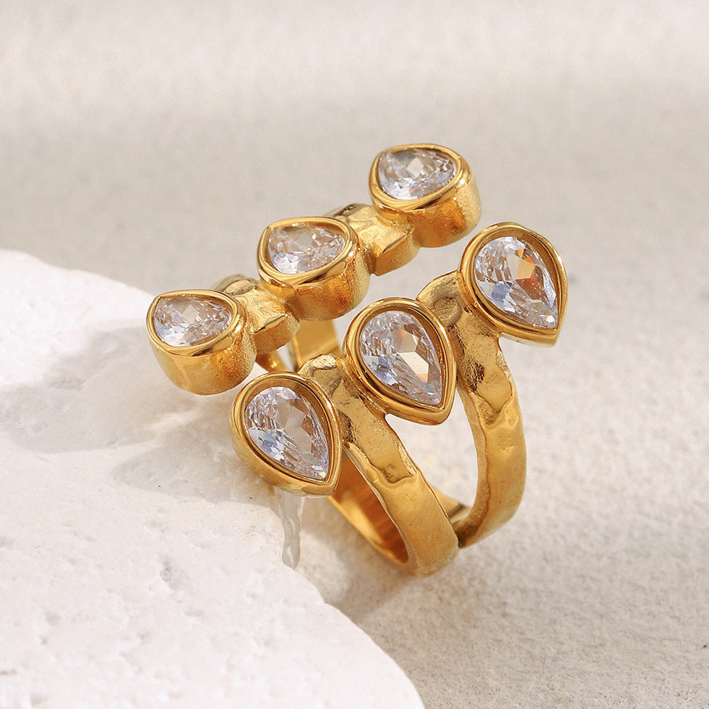 Anello acciaio dorato