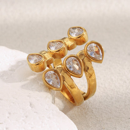 Anello acciaio dorato