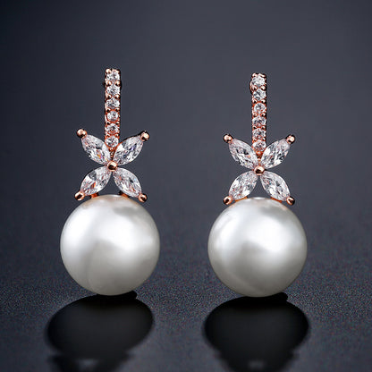 Orecchini zircone con intarsi micro