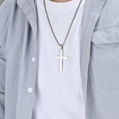 Collana croce titanio con stella