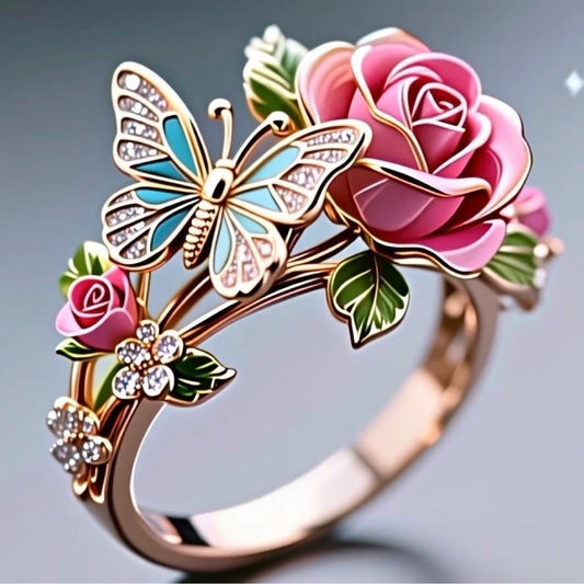 Anello aperto con fiore