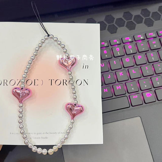 Charm cuore con perline