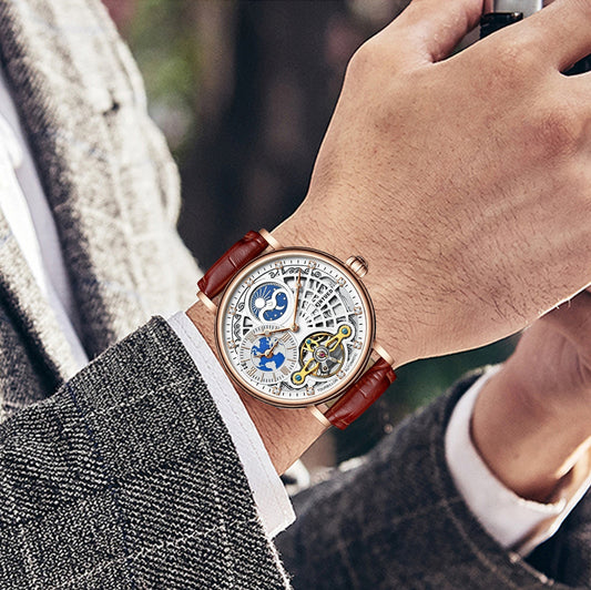 Orologio da uomo meccanico stella traforato