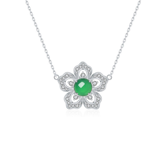 Collana Argento Trifoglio Verde