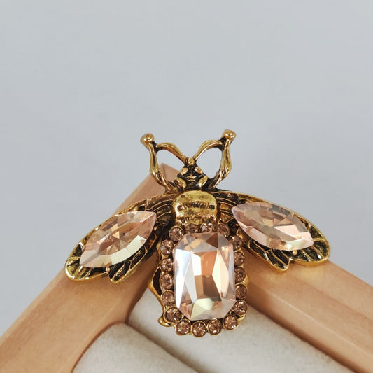 Spilla ape vintage intarsiata