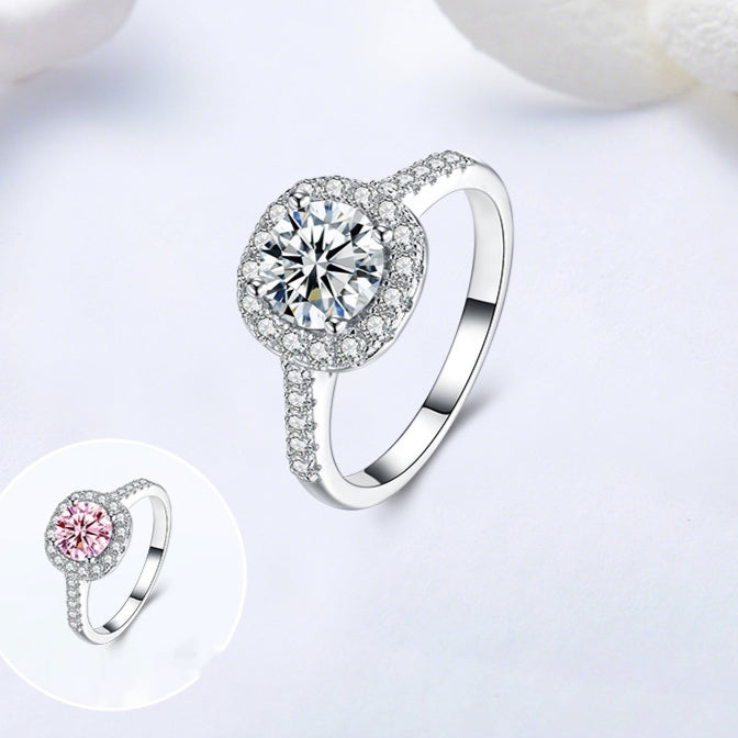 Anello argento moissanite cubica