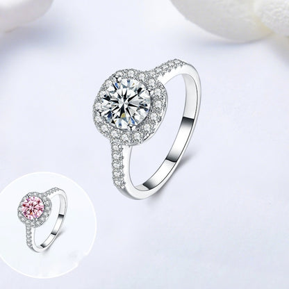 Anello argento moissanite cubica