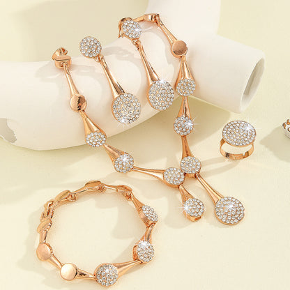 Collana e orecchini cristalli oro