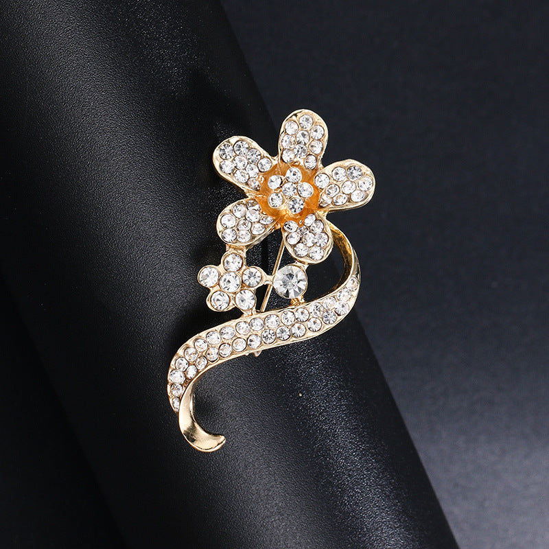 Spilla perla strass