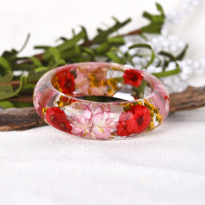 Bracciale resina fiori secchi cristallo AB