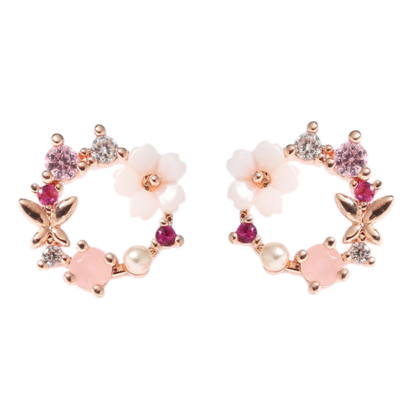 Orecchini clip fiore ghirlanda