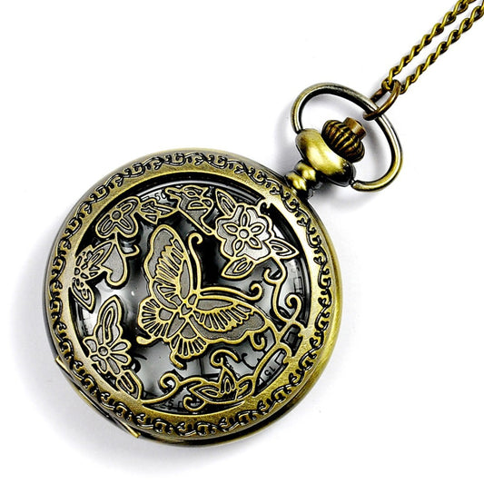 Orologio da tasca farfalle e fiori