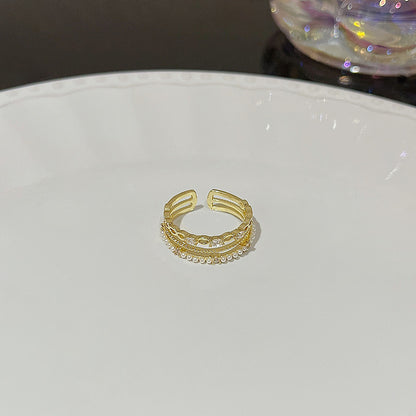 Anello farfalla zircone regolabile da donna