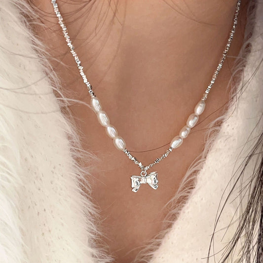 Collana Farfalla Perla d'Argento