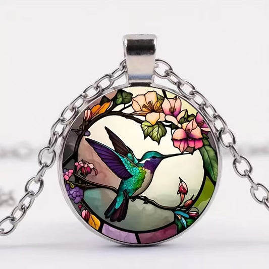 Collana colibrì e fiori