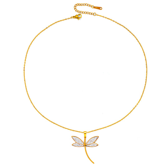 Collana libellula con strass