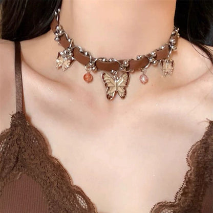 Choker pelle e metallo