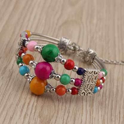 Bracciale turchese perline tibetano