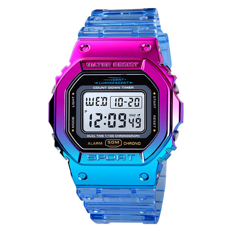 Orologio sportivo cinturino trasparente