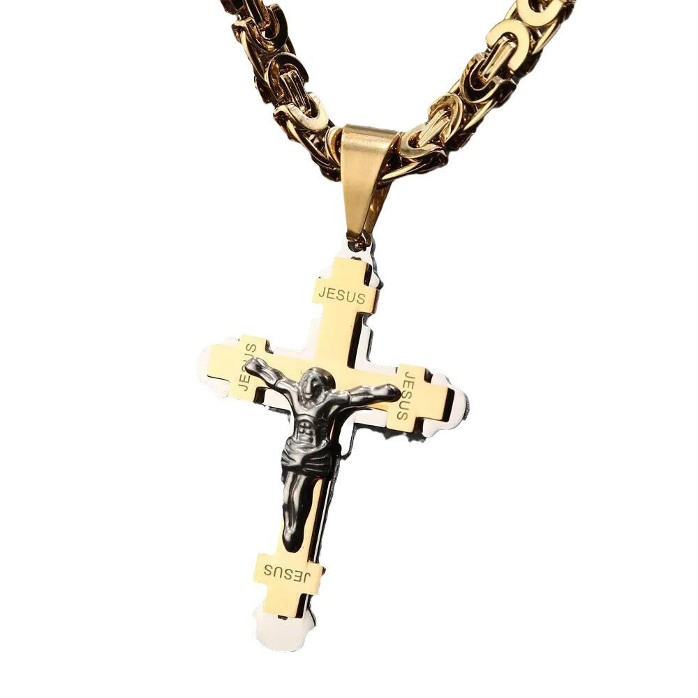 Collana con ciondolo croce acciaio inox