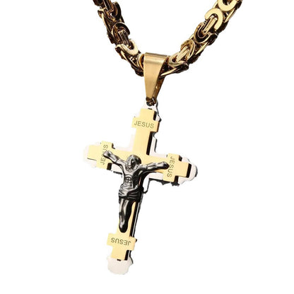 Collana con ciondolo croce acciaio inox