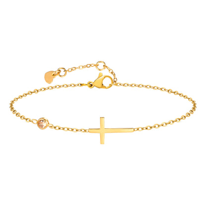 Bracciale croce pietre nascita