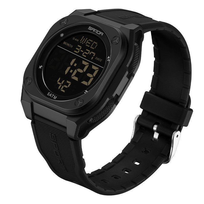 Orologio digitale trasparente quadrato