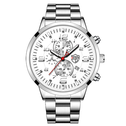 Orologio uomo acciaio calendario oro