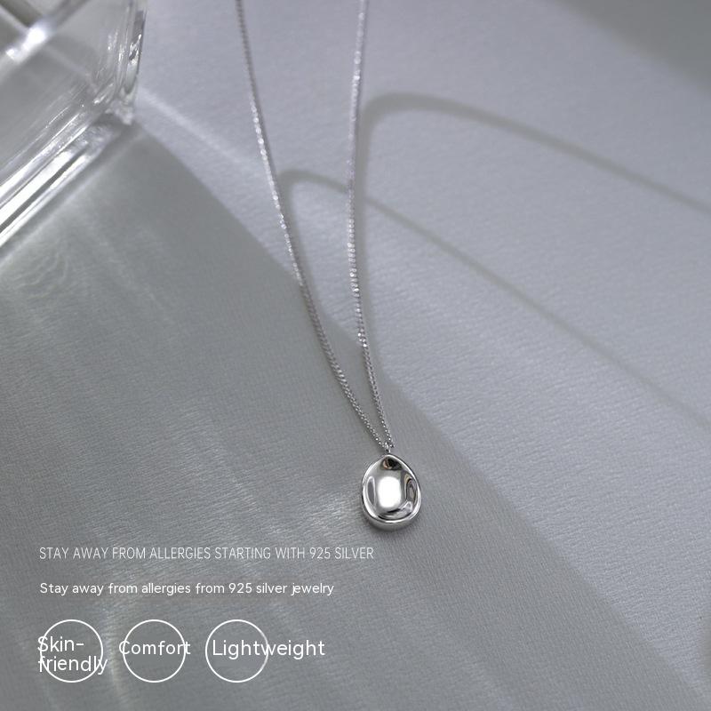 Collana argento geometrica Ovale concava