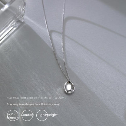 Collana argento geometrica Ovale concava