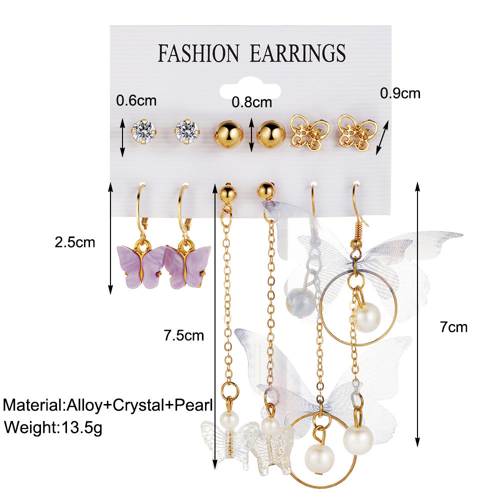 Set orecchini farfalla perla