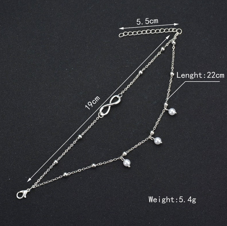 Cavigliera turchese multi-strato