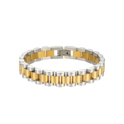 Braccialetto acciaio bicolore cinturino